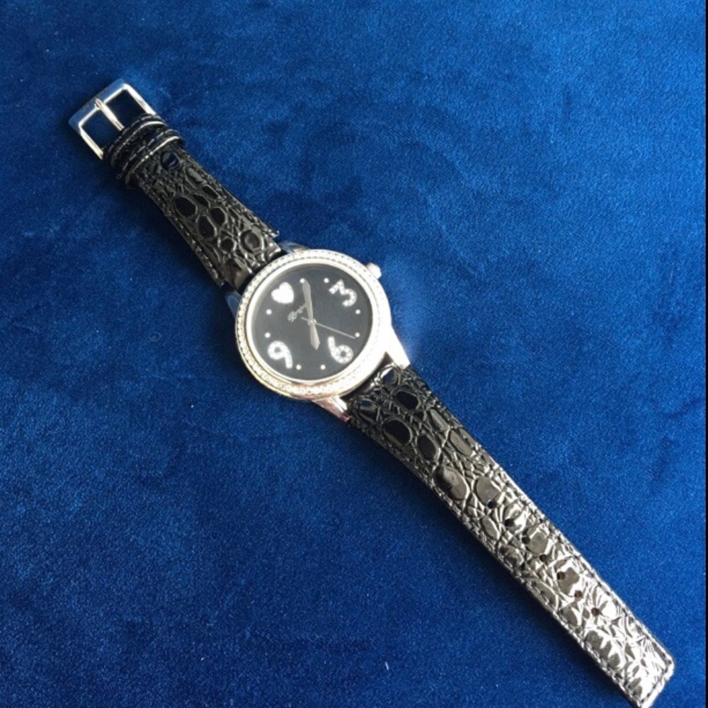 ❤️ Brighton Black Leather VIEJO Watch